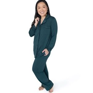 Kindred Bravely Cleo Bamboo Long Sleeve Nursing/Maternity Pajamas, Green, Small